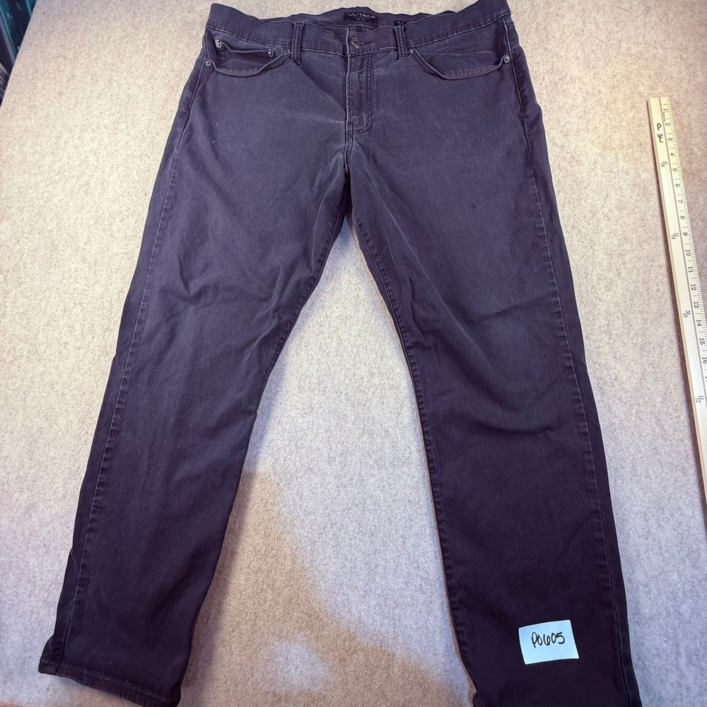 Lucky Brand 121 Slim Straight Pants Mens 38x30 Faded Black Charcoal Gray P0605